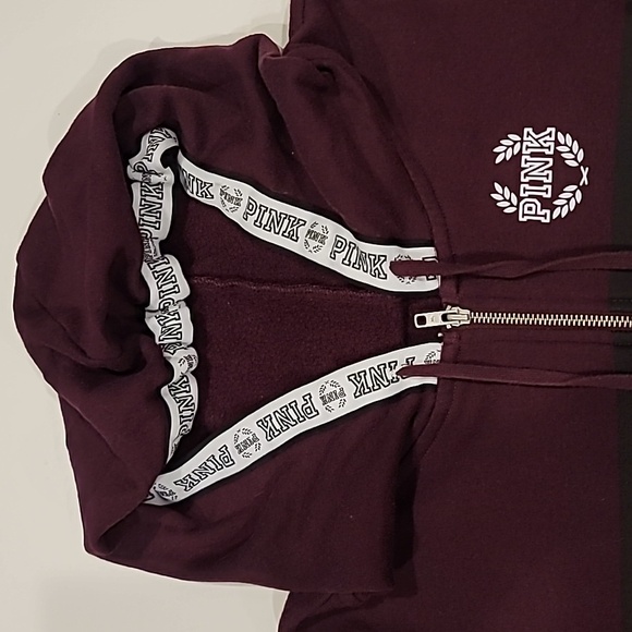 Victoria Secret "PINK" Popular Women's Burgundy Hoodie - Picture 5 of 12